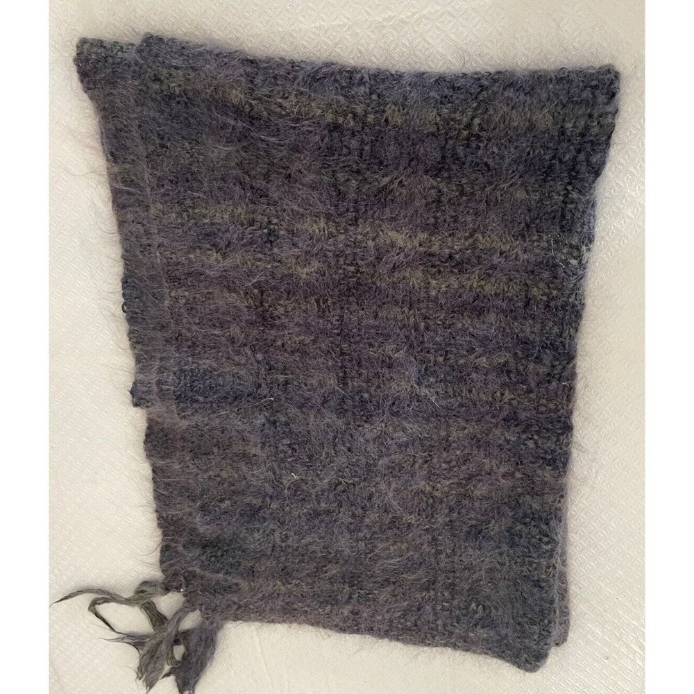 Mohair Wool Throw Blanket Wrap Charcoal Gray Sofa Couch Hand Knitted By Jennifer